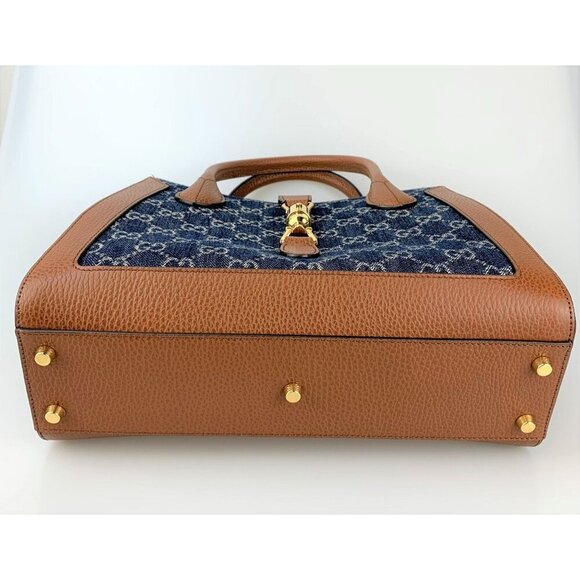 NIB Gucci Jackie 1961 Tote Bag In Blue & Ivory Medium - Picture 6 of 15